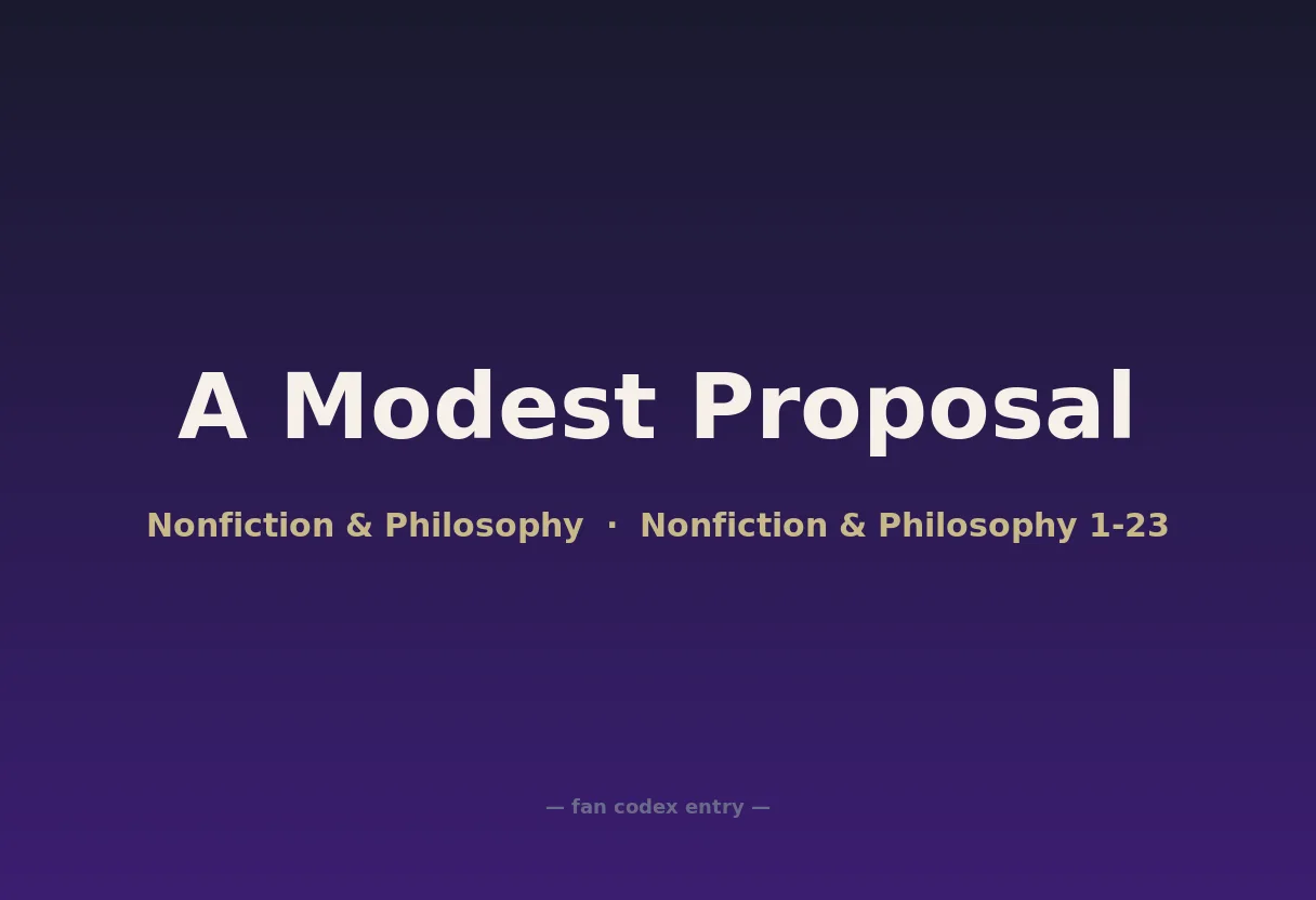 A Modest Proposal