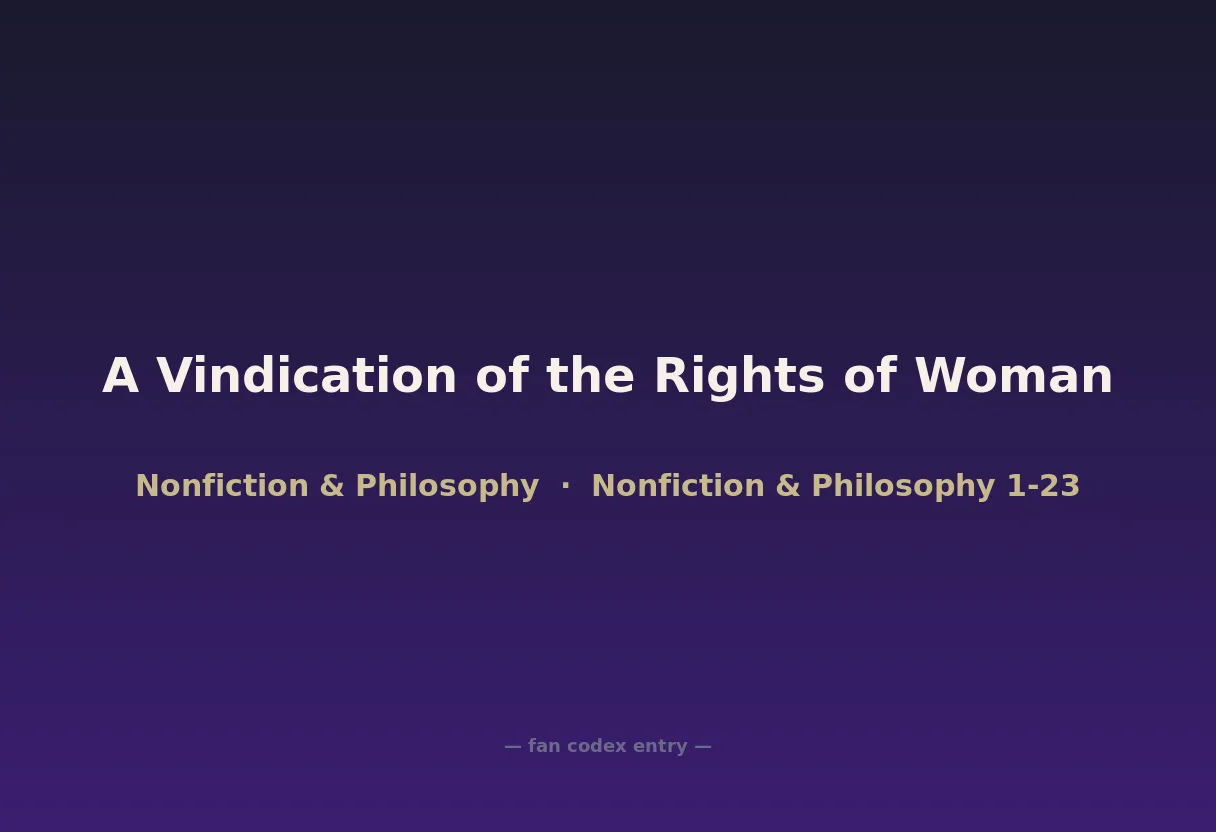 A Vindication of the Rights of Woman