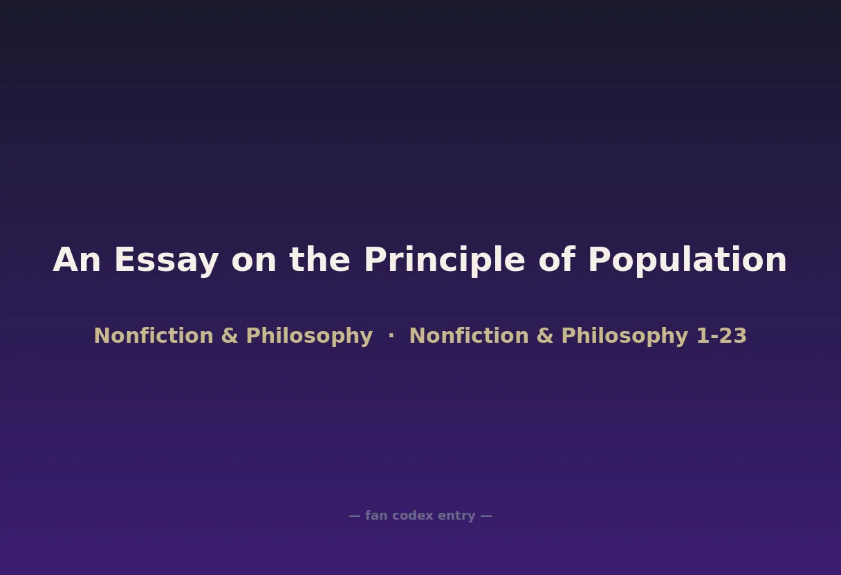 An Essay on the Principle of Population