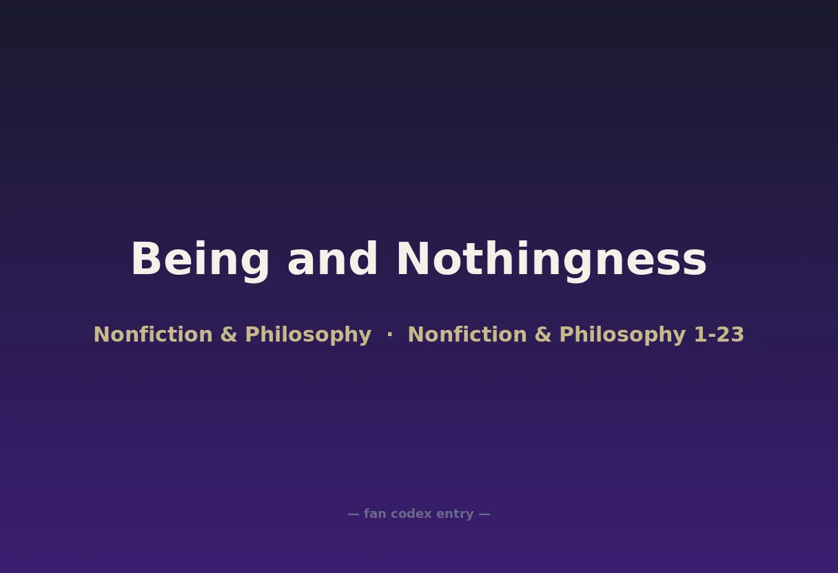 Being and Nothingness