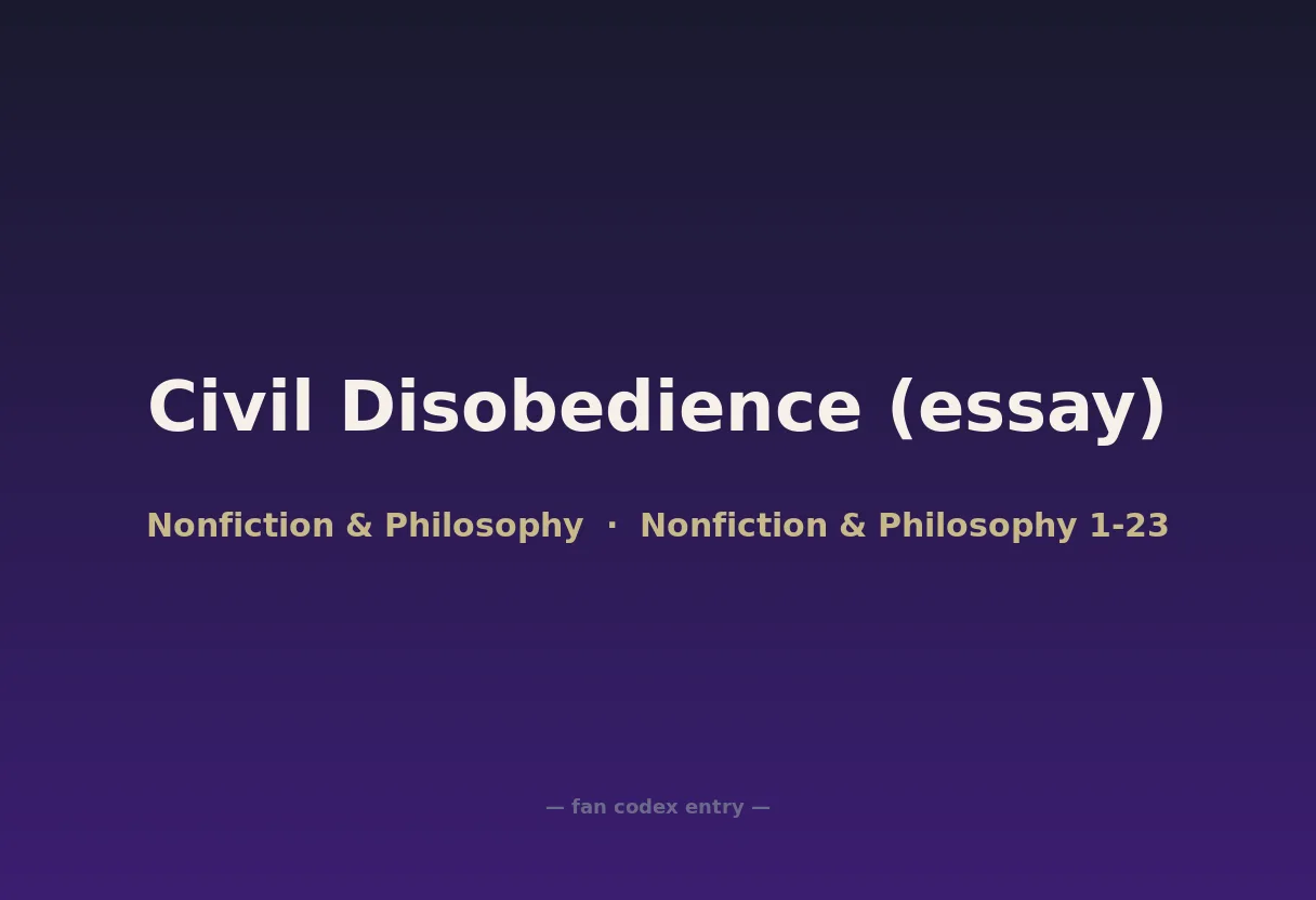 Civil Disobedience (essay)