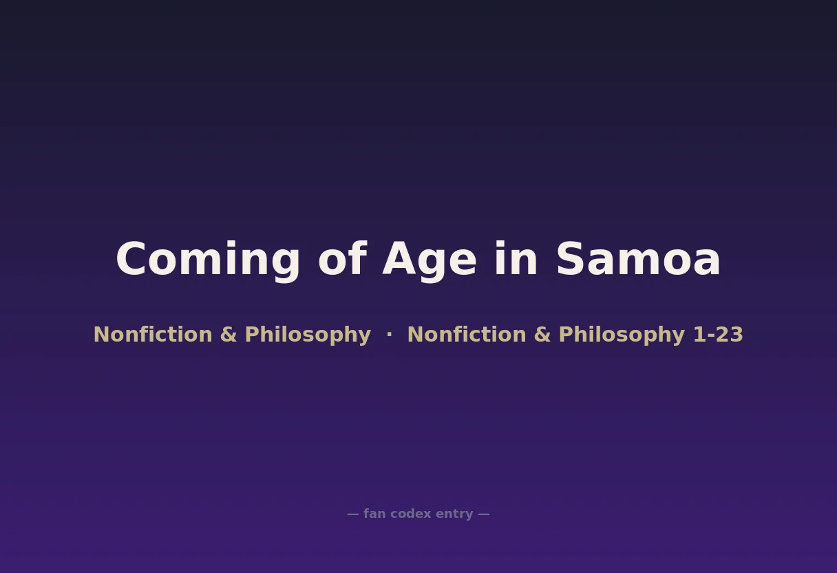 Coming of Age in Samoa