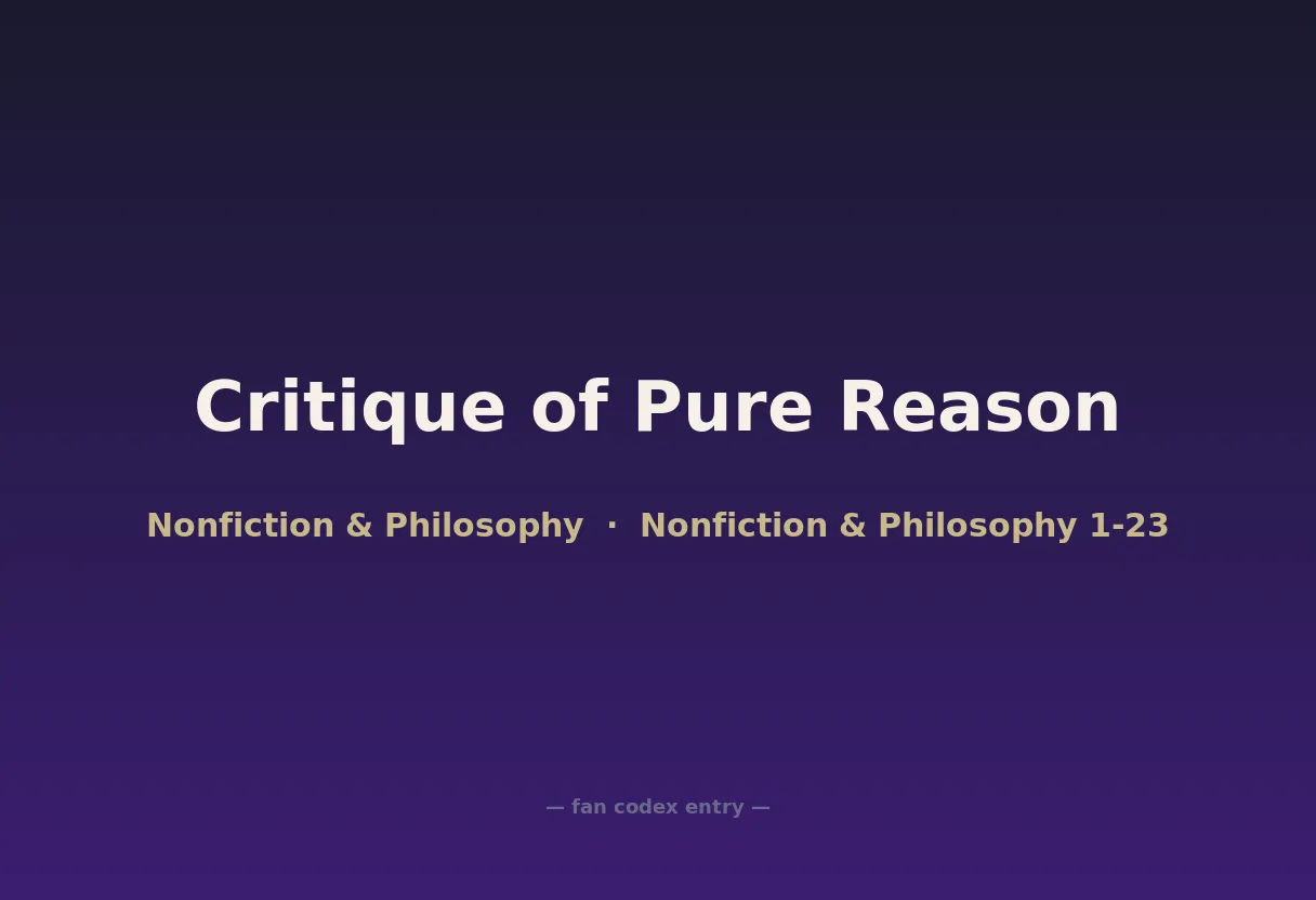Critique of Pure Reason
