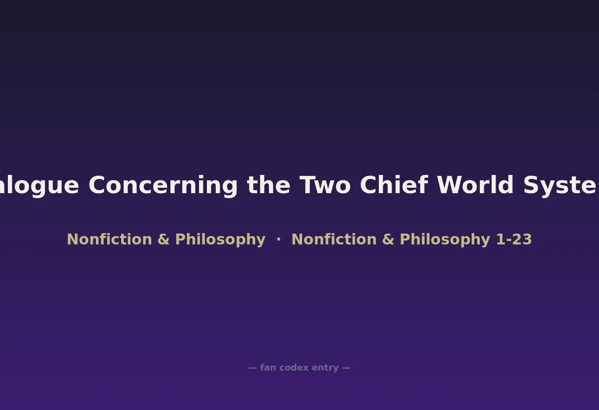 Dialogue Concerning the Two Chief World Systems